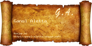 Gansl Aletta névjegykártya