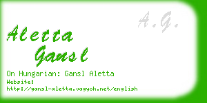 aletta gansl business card